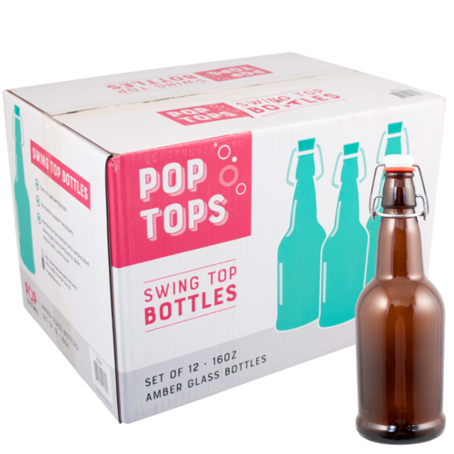 Clear Swingtop Glass Bottle, 12.5 oz (375ml)